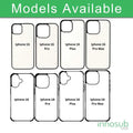 Sublimation Blanks 2D Bumper Anti-Shock Case for iPhone 15|16|17 Series - With White Glossy Aluminum Insert by INNOSUB USA