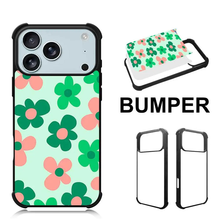 Sublimation Blanks 2D Bumper Anti-Shock Case for iPhone 15|16|17 Series - With White Glossy Aluminum Insert by INNOSUB USA