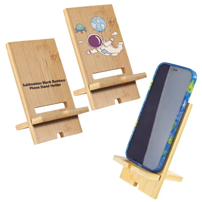 Sublimation Blanks Bamboo Mobile Phone Stand-Holder For iPhone/Android by INNOSUB USA