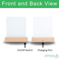Sublimation Blanks Glass Photo LED Panel with Wood Base 6x8 Inch by INNOSUB USA