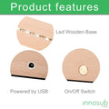 Sublimation Blanks Glass Photo LED Panel with Wood Base 6x8 Inch by INNOSUB USA