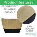 Sublimation Blanks Linen Cosmetic Bag Pencil Bags 24*18.5cm - Brown by INNOSUB USA