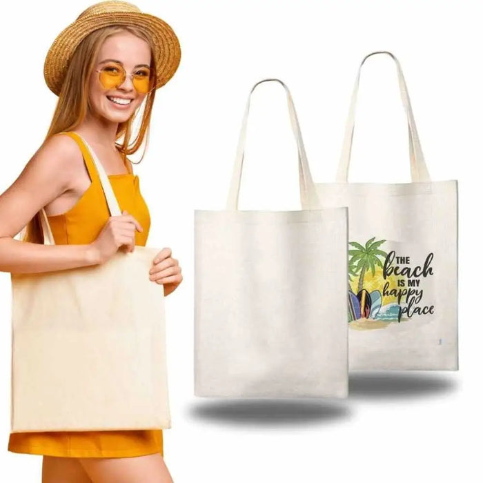Sublimation Blanks Linen Tote Bag | 5 Sizes | Perfect for Sublimation & UV Printing by INNOSUB USA