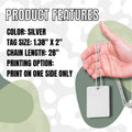 Sublimation Blanks Military ID Tag - SILVER - 1 Side Print + Chain 28 inch by INNOSUB USA