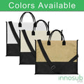 Sublimation Blanks Patchwork Linen Handbag- 43*34*17cm- Cream/Linen/White by INNOSUB USA