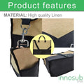 Sublimation Blanks Patchwork Linen Handbag- 43*34*17cm- Cream/Linen/White by INNOSUB USA