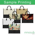 Sublimation Blanks Patchwork Linen Handbag- 43*34*17cm- Cream/Linen/White by INNOSUB USA