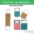 Sublimation Blanks PU Leather Bottle Openers - Green|Pink|Brown by INNOSUB USA