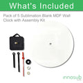 Sublimation MDF Wall Clock Blanks | 8" & 12" | by INNOSUB USA by INNOSUB USA