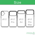 Sublimation Phone Black Rubber Cases for iPhone 17|16|15|14|13|12|11|Air|Plus|Pro|ProMax - Aluminum Insert by INNOSUB USA
