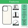 Sublimation Phone Black Rubber Cases for iPhone 17|16|15|14|13|12|11|Air|Plus|Pro|ProMax - Aluminum Insert by INNOSUB USA