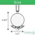 Sublimation Photo Round Necklace Blanks with Wings Below Pendant Ornament by INNOSUB USA