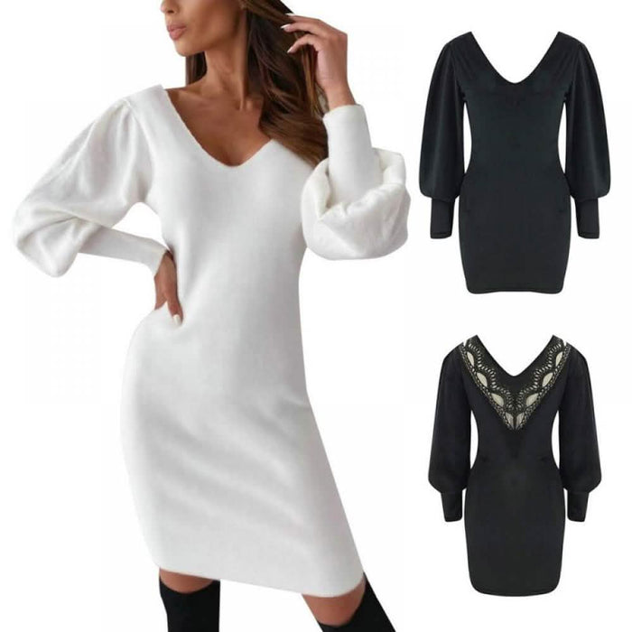 Summark Ladies Lace Long Sleeve Casual Slim Dress by DailySale