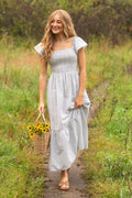 Summer Flutter Sleeve Midi Dress: XL by Boutique 23