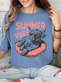 Summer Vibes Highland Cow Graphic - Blue Jean by Boutique 23