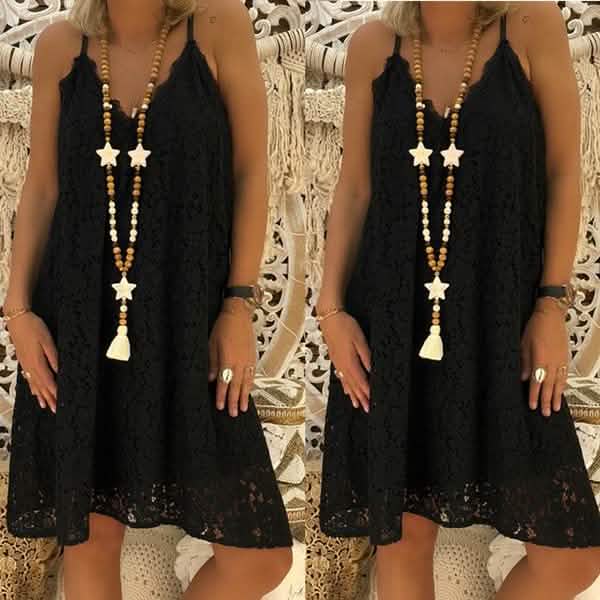 Summer Women's Loose V-neck Sling Sleeveless Dress by DailySale