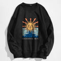 Sun and Letter Graphic Oversized Thermal Sweatshirt by DailySale
