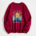 Sun and Letter Graphic Oversized Thermal Sweatshirt by DailySale