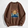 Sun and Letter Graphic Oversized Thermal Sweatshirt by DailySale