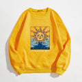Sun and Letter Graphic Oversized Thermal Sweatshirt by DailySale