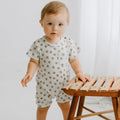 short sleeve romper | sun by Finn + Emma