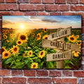 Sunflower Field Family Names Sign by Tailored Canvases