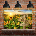 Sunflower Field Family Names Sign by Tailored Canvases