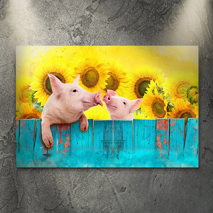 Sunflower Pigs Canvas Wall Art by Tailored Canvases