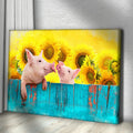 Sunflower Pigs Canvas Wall Art by Tailored Canvases