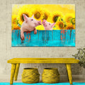 Sunflower Pigs Canvas Wall Art by Tailored Canvases