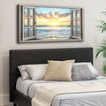 Sunrise Beach Window Scenery Wall Art by Tailored Canvases