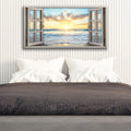 Sunrise Beach Window Scenery Wall Art by Tailored Canvases