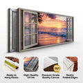 Sunset Beach Window Scenery Wall Art by Tailored Canvases
