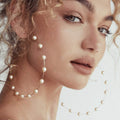 Super Huge Circle Pearls Earrings Thin Dangle by DailySale