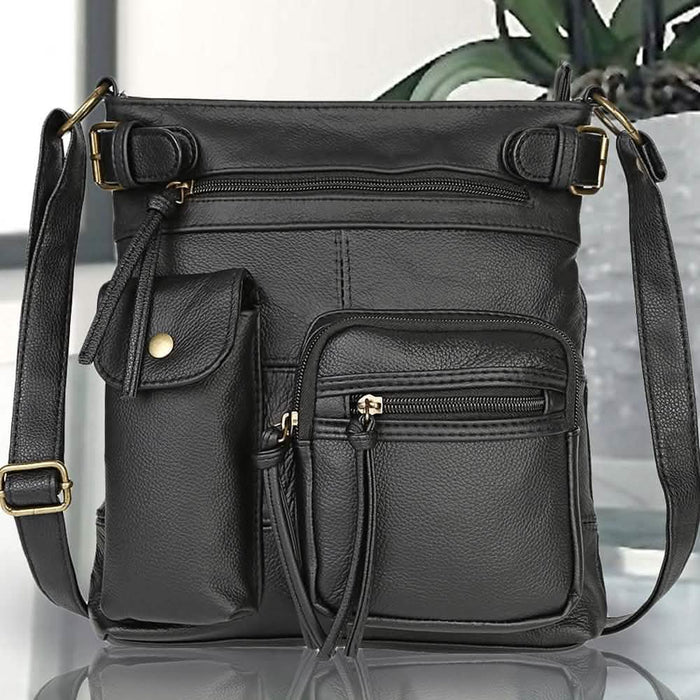 Super Soft Genuine Leather Top Belt Accent Crossbody Bag by DailySale