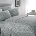 Super Soft Two-Tone Geometric Leaf Pattern Sheet Set by DailySale