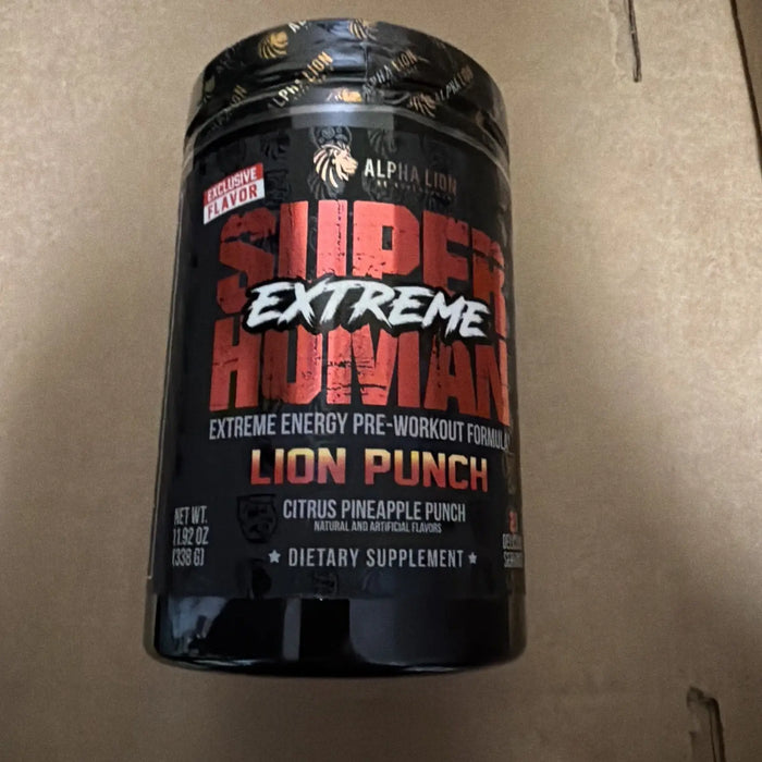 Superhuman Extreme Pre-Workout - Lion Punch (21 Servings) Exp 2/26 by Price Is Right Miami