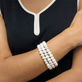 Swarovski Crystal Ball And Genuine Freshwater Pearl Stretch Bracelet by DailySale