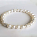 Swarovski Crystal Ball And Genuine Freshwater Pearl Stretch Bracelet by DailySale