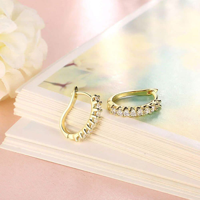 Swarovski Crystal Hoop Earrings In 18K Yellow Gold by DailySale