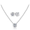 Swarovski Elements Round Cut Necklace with Studs Sets