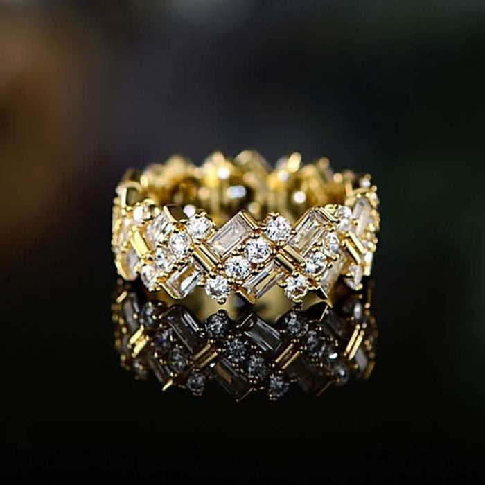 Swarovski Gold Plated Crystal Ring - Size: 6 by DailySale