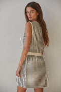Swen Striped Sleeveless Mini Dress by Boutique 23