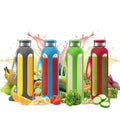 Swig Savvy Glass Water Bottles with Protective Silicone Sleeve & Stainless Steel Leak Proof Lid by DailySale