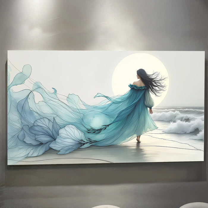 Swirling Winds by the Ocean Abstract Wall Art by Tailored Canvases