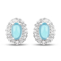 Swiss Blue Topaz Necklace and Earring set by Fine Color Jewels