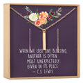 Sympathy Gold Bar Earring Threader and Necklace Jewelry Set by Dear Ava