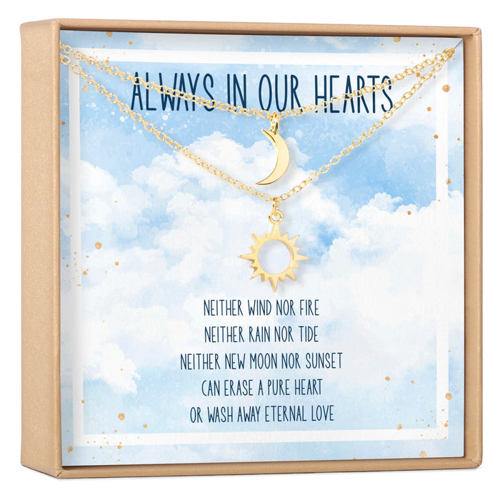 Sympathy Sun and Moon Pendants Necklace Set by Dear Ava