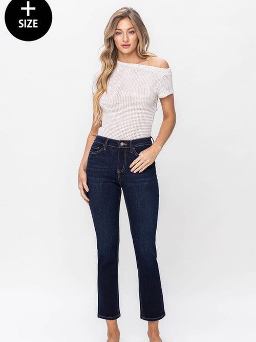 Brea Curvy Ankle Slim Straight Jeans by Boutique 23