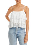 Aqua Tiered Eyelet Top by Vanessa Jane